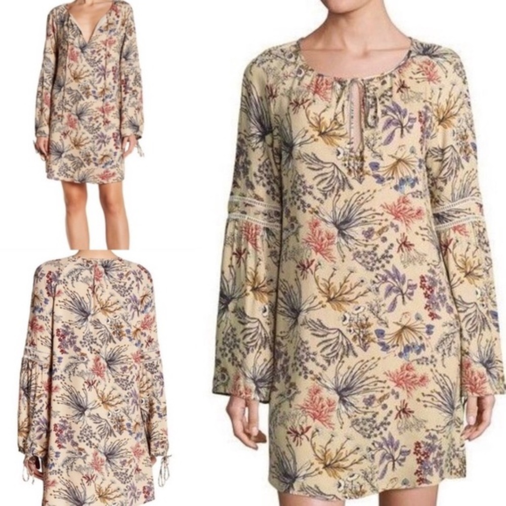 Wayf Boho Long Sleeve Floral Shift Dress